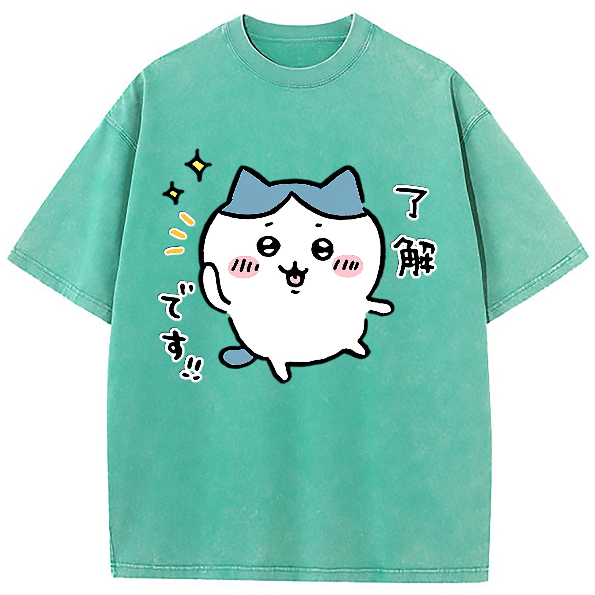 （画像用） ちいかわ ハチワレ Chii-kawa hachiware 綿100% ヴィンテージ風 半袖Tシャツ（フロントプリント）